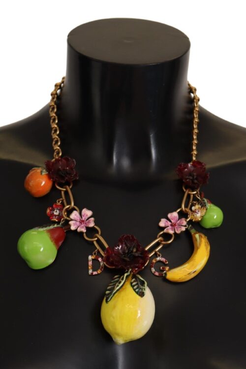 Dolce & Gabbana Chic Gold Statement Sicily Fruit Necklace