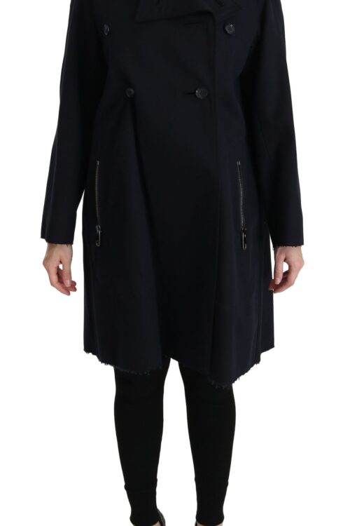 Dolce & Gabbana Elegant Polka Dot Lined Blue Jacket