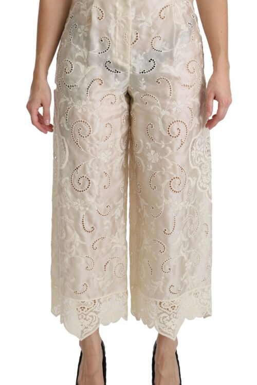 Dolce & Gabbana Elegant High Waist Palazzo Cropped Pants