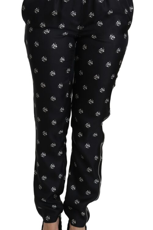 Dolce & Gabbana Elegant Mid Waist Skinny Silk Pants