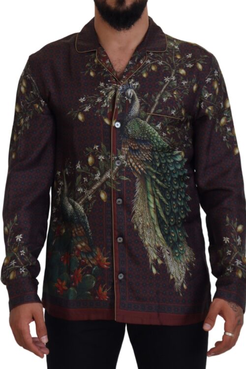 Dolce & Gabbana Elegant Silk Satin Men’s Pajama Style Shirt