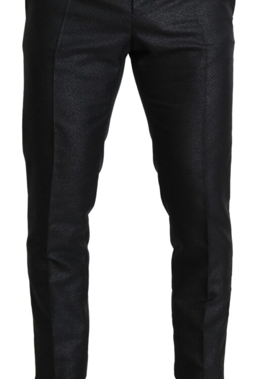 Dolce & Gabbana Elegant Metallic Black Dress Pants