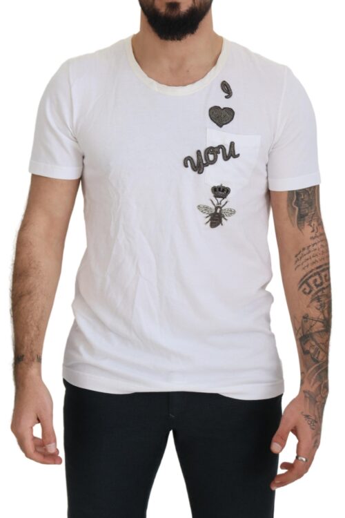Dolce & Gabbana Elegant White Crewneck Cotton Silk Tee