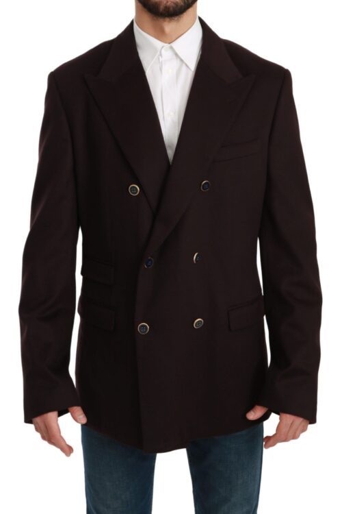 Dolce & Gabbana Elegant Bordeaux Taormina Cashmere Blazer