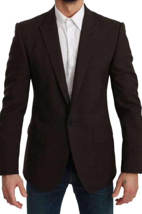 Dolce & Gabbana Elegant Brown Virgin Wool Martini Blazer