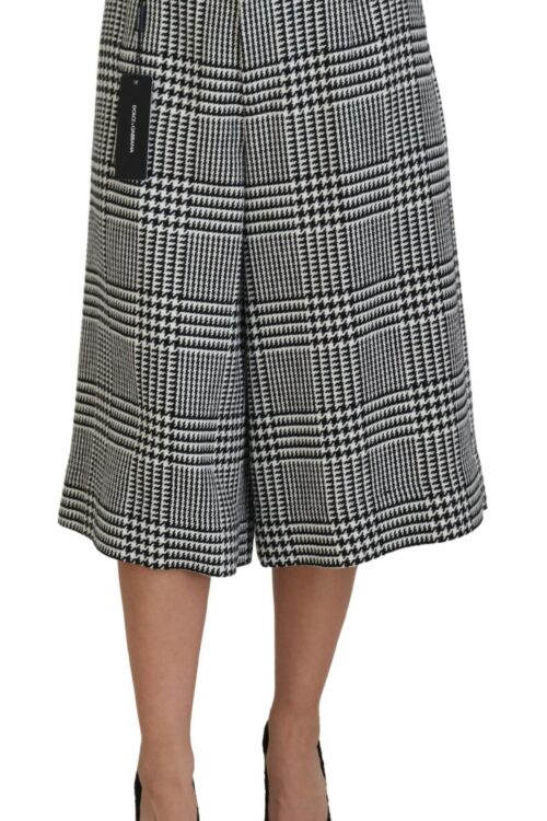 Dolce & Gabbana Elegant High Waist Plaid Midi Pants