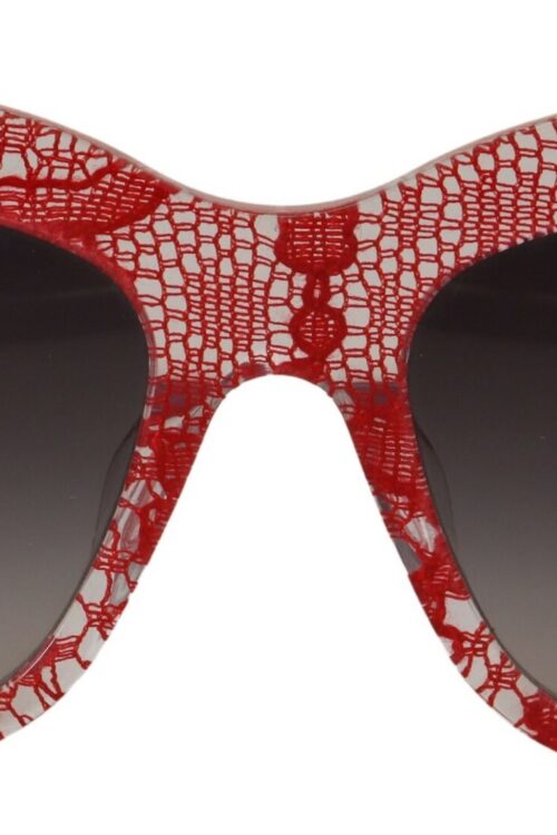 Dolce & Gabbana Elegant Red Lace Detail Sunglasses