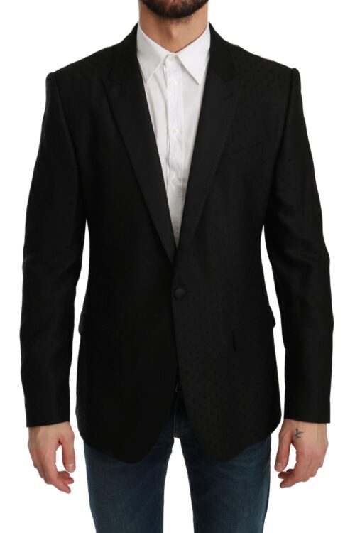 Dolce & Gabbana Polka Dotted Slim Fit Martini Jacket