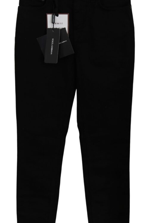 Dolce & Gabbana Chic Black Low Waist Skinny Jeans