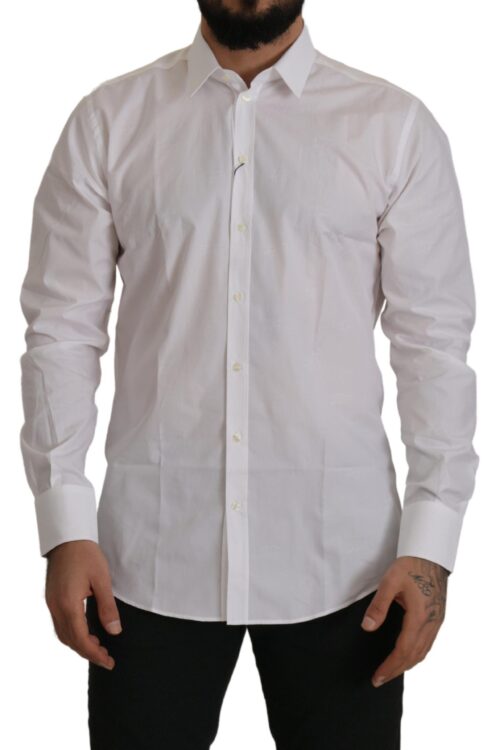 Dolce & Gabbana Elegant Slim Fit White Martini Dress Shirt