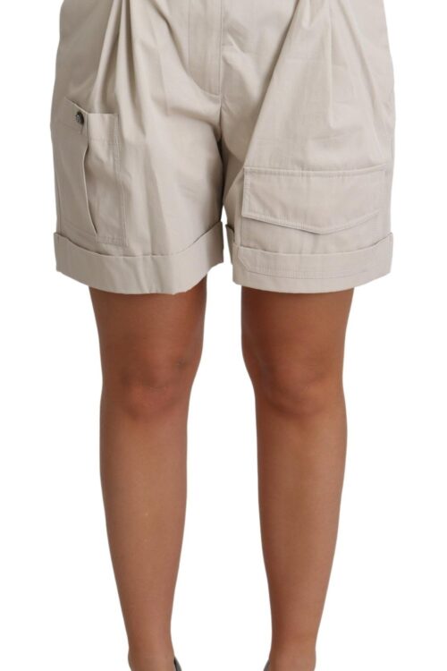 Dolce & Gabbana Chic Beige High Waist Pleated Shorts