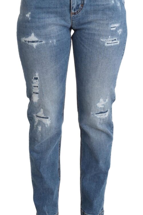 Dolce & Gabbana Chic High-Waisted Tattered Skinny Jeans