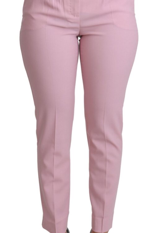 Dolce & Gabbana Elegant Pink High-Waisted Wool Trousers