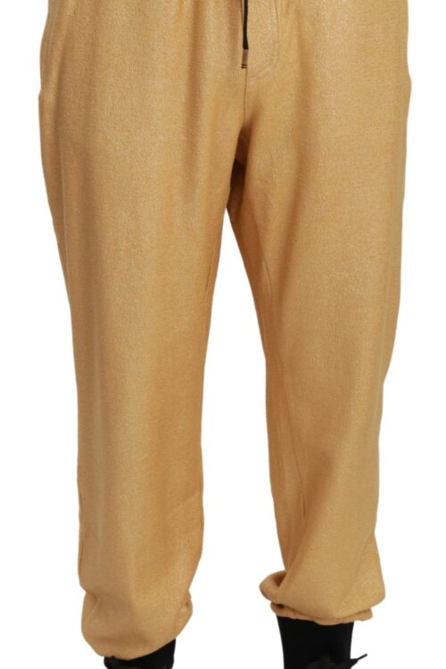 Dolce & Gabbana Elegant Gold Motif Sweatpants