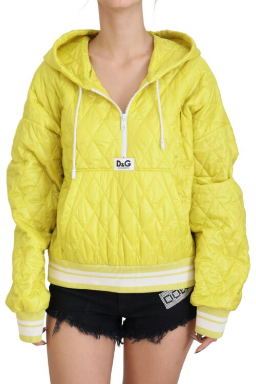 Dolce & Gabbana Elegant Yellow Hooded Jacket
