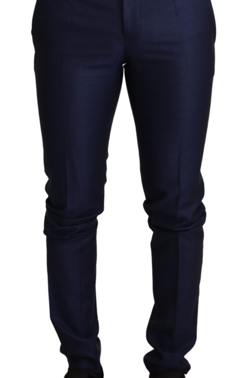 Dolce & Gabbana Elegant Navy Slim Fit Men’s Wool Trousers