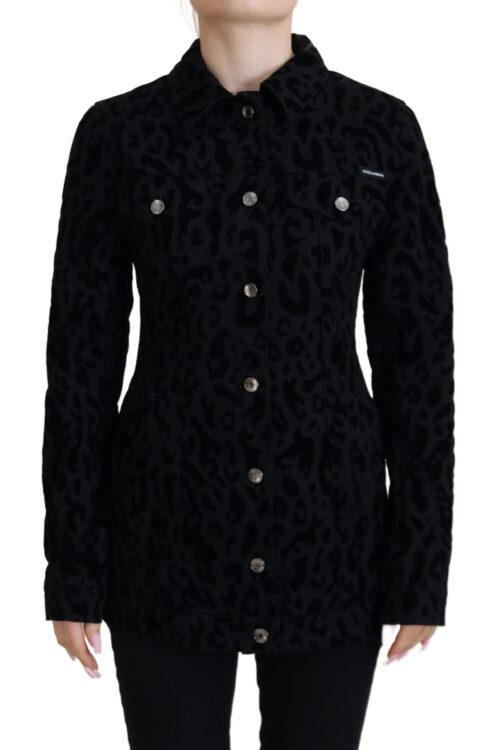 Dolce & Gabbana Chic Leopard Pattern Denim Jacket