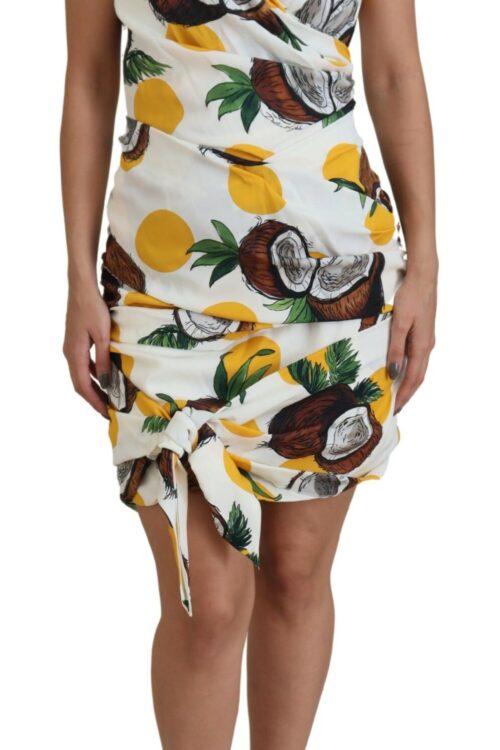 Dolce & Gabbana Elegant White Silk Sheath Mini Dress