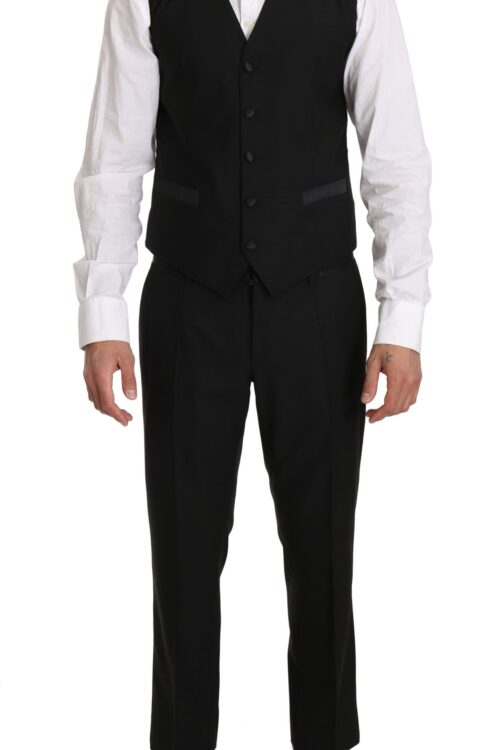 Dolce & Gabbana Sleek Black Slim Fit Formal Vest