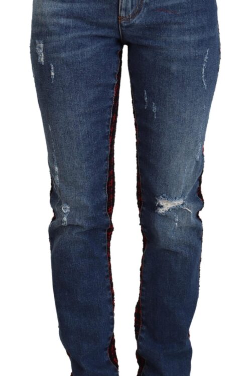Dolce & Gabbana Elevated Elegance Checkered Back Denim Pants