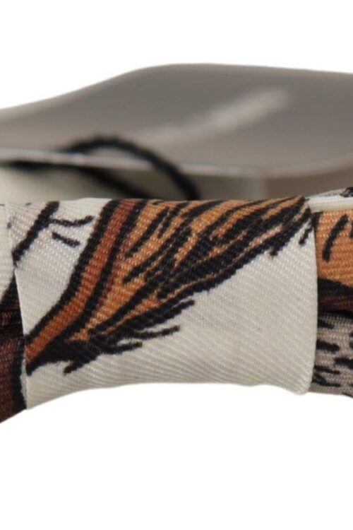 Dolce & Gabbana Elegant White Silk Patterned Bow Tie