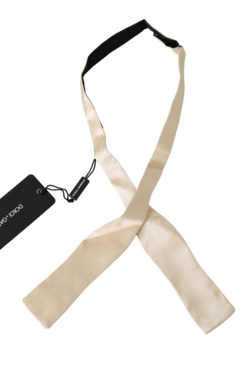 Dolce & Gabbana Elegant Beige Silk Bowtie