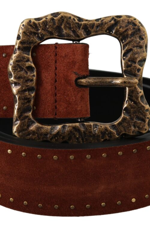 Dolce & Gabbana Elegant Suede Leather Belt with Gold Studs