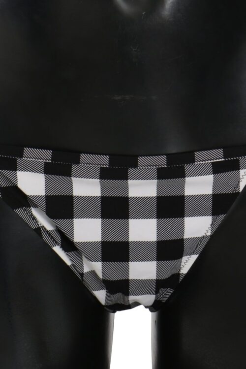 Dolce & Gabbana Checkered Monochrome Bikini Bottoms