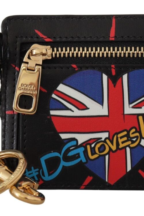 Dolce & Gabbana Elegant Leather Coin Wallet With Keyring