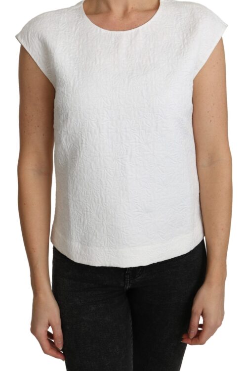 Dolce & Gabbana Elegant White Cotton Blend Blouse