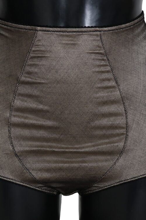 Dolce & Gabbana Beige Black Net Cotton Blend Chic Underwear