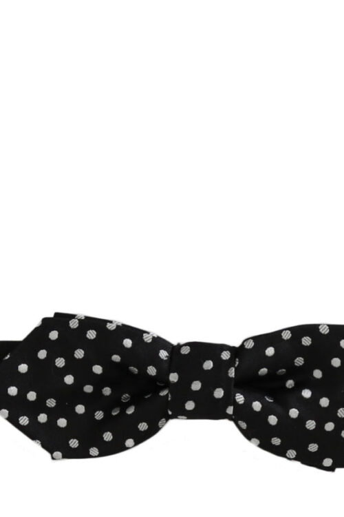 Dolce & Gabbana Elegant Black Polka Dot Silk Bow Tie