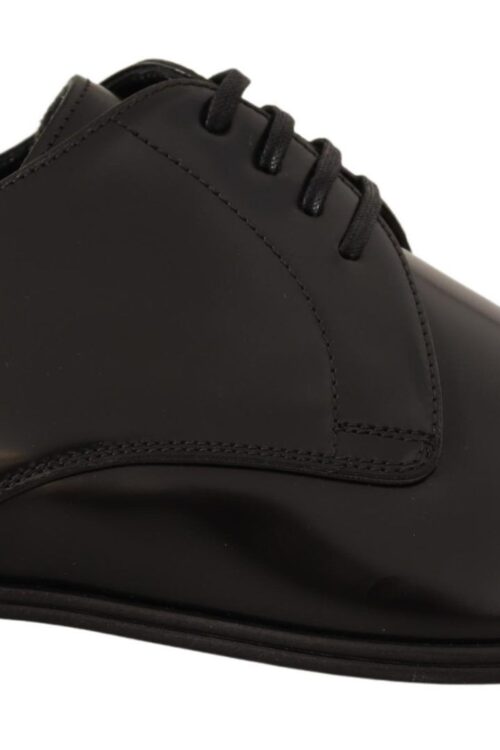 Dolce & Gabbana Elegant Black Leather Derby Shoes