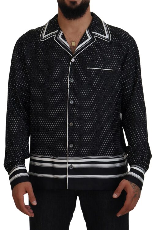 Dolce & Gabbana Elegant Silk Polka Dot Pajama Top