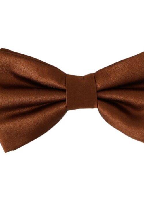 Dolce & Gabbana Elegant Silk Bow Tie in Bronze Elegance