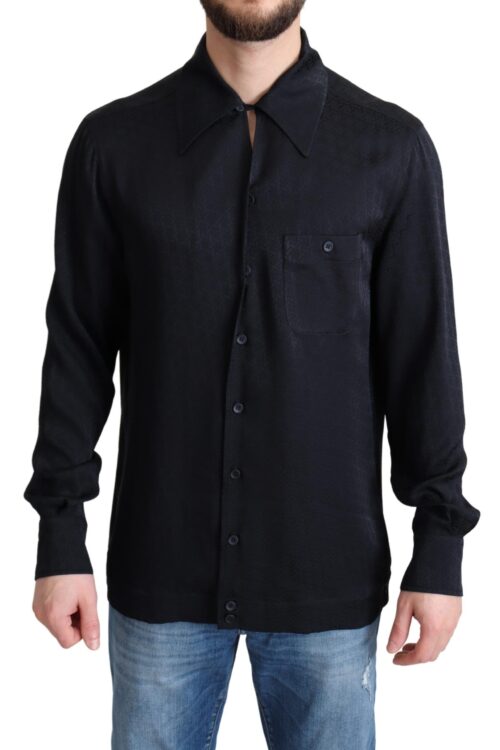 Dolce & Gabbana Elegant Jacquard Silk Casual Shirt