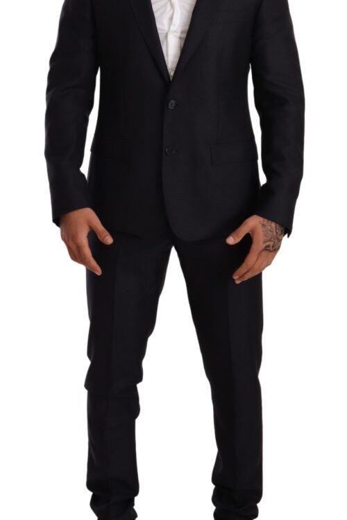 Dolce & Gabbana Elegant Slim Fit Jacquard Suit in Blue