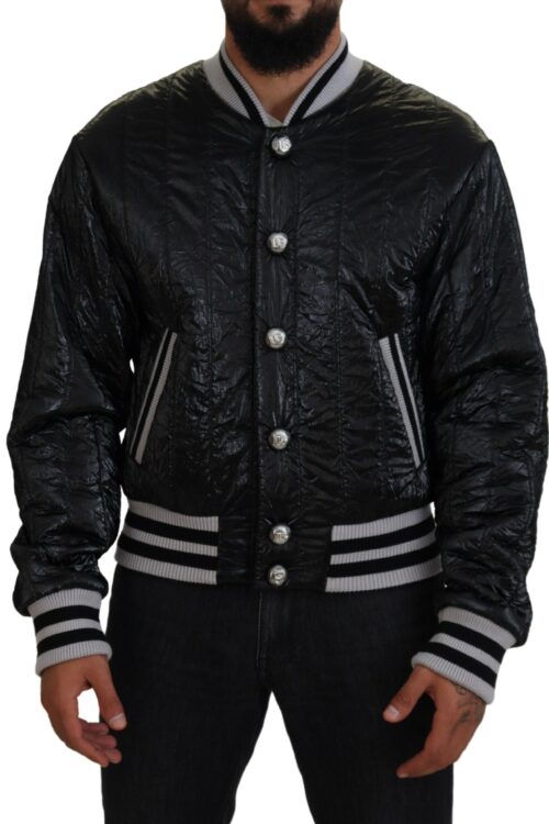 Dolce & Gabbana Sleek Black Bomber Jacket