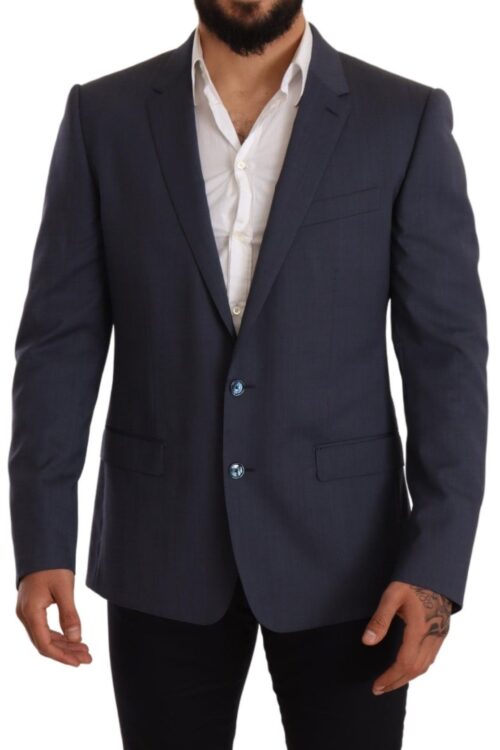 Dolce & Gabbana Elegant Blue Wool Martini Blazer Jacket