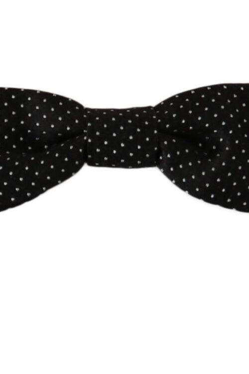 Dolce & Gabbana Elegant Black Polka Dot Silk Bow Tie