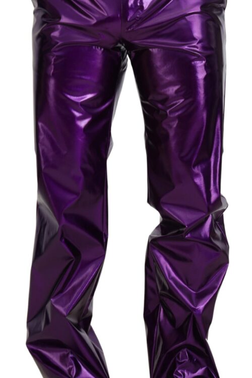 Dolce & Gabbana Elegant Shining Purple Straight Fit Pants