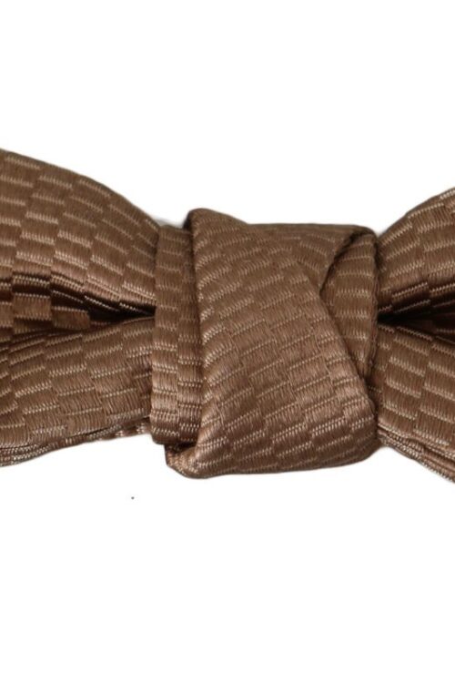 Dolce & Gabbana Elegant Brown Gold Bow Tie