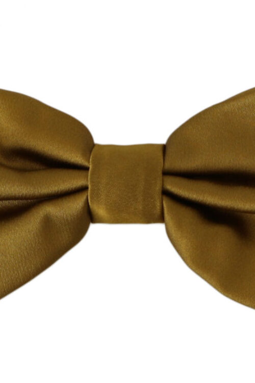 Dolce & Gabbana Elegant Mustard Silk Bow Tie