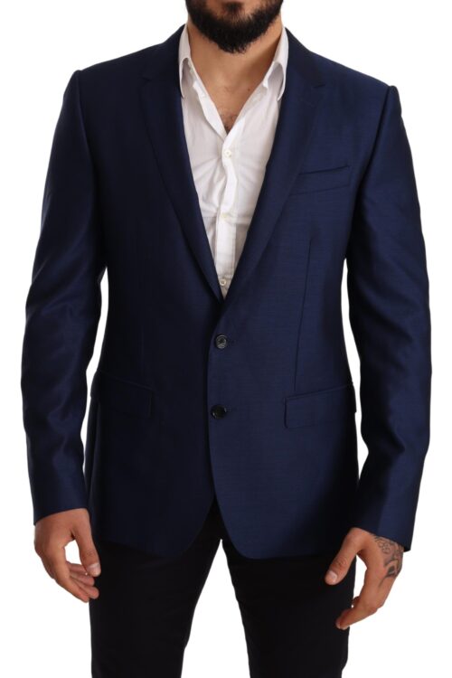 Dolce & Gabbana Elegant Blue Virgin Wool Martini Blazer