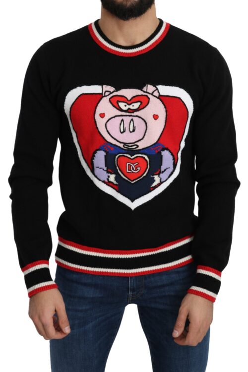 Dolce & Gabbana Elegant Black Cashmere Crew Neck Sweater