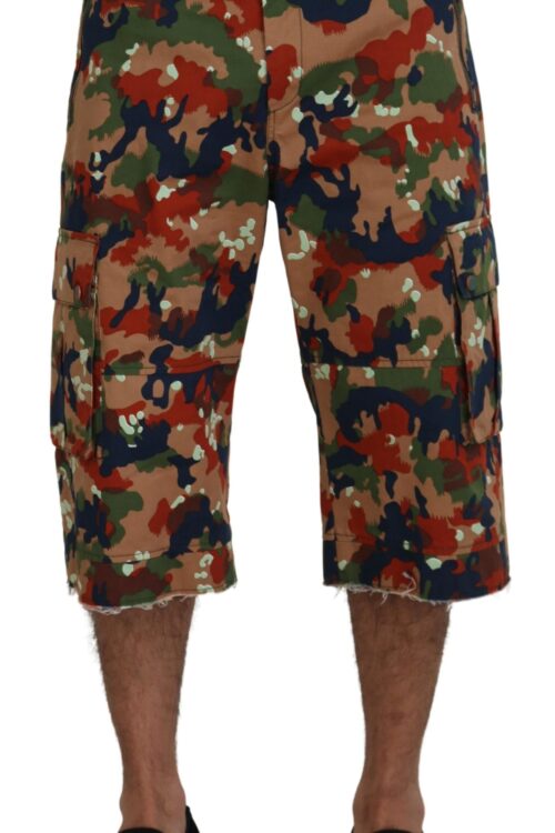 Dolce & Gabbana Italian Designer Multicolor Cargo Shorts