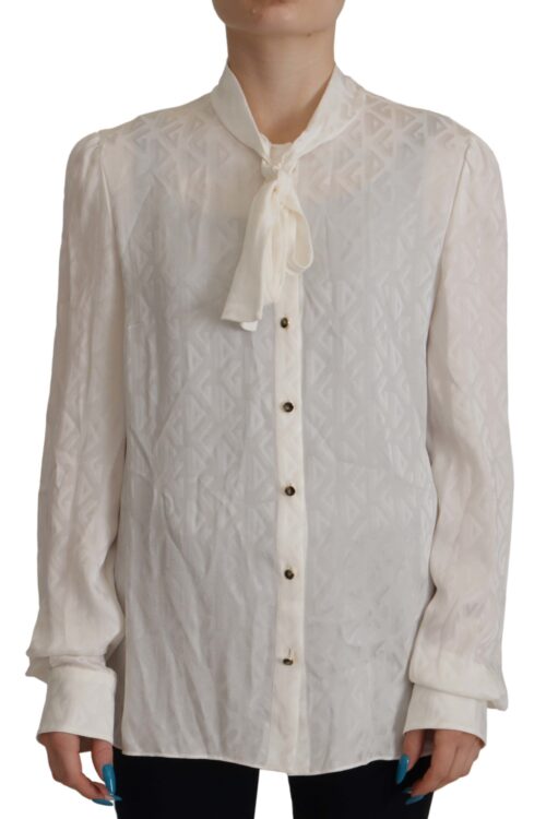 Dolce & Gabbana Elegant Silk Ascot Collar Blouse