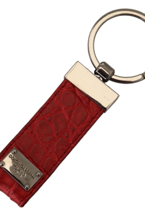 Dolce & Gabbana Chic Red Leather Keychain & Charm Accessory