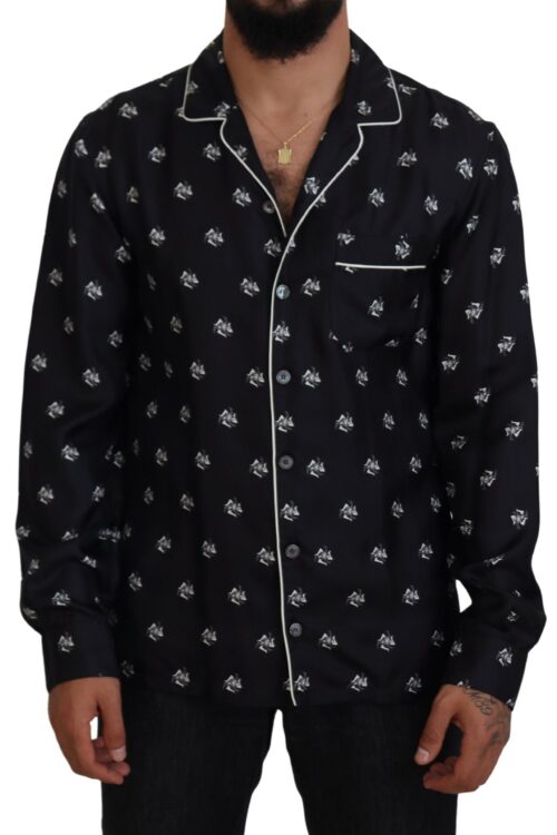 Dolce & Gabbana Exclusive Silk Pajama Top with Classic Print
