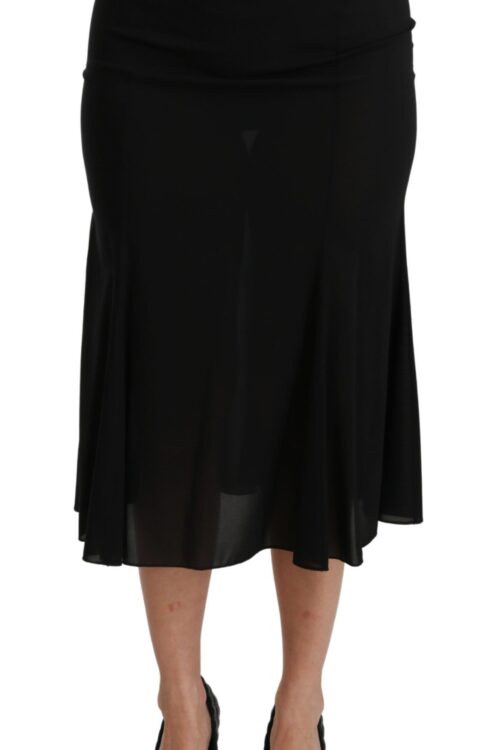 Dolce & Gabbana Elegant High Waist Sequin Black Skirt
